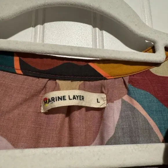 Marine Layer Elise Mini Dress Abstract Floral Size Large - Picture 6 of 8